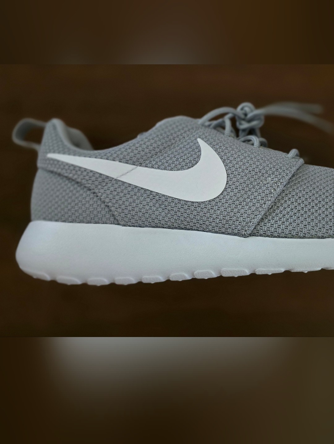 Nike Grey Mesh Sneaker With White Swoosh